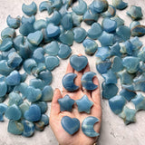 Blue onyx heart & moon