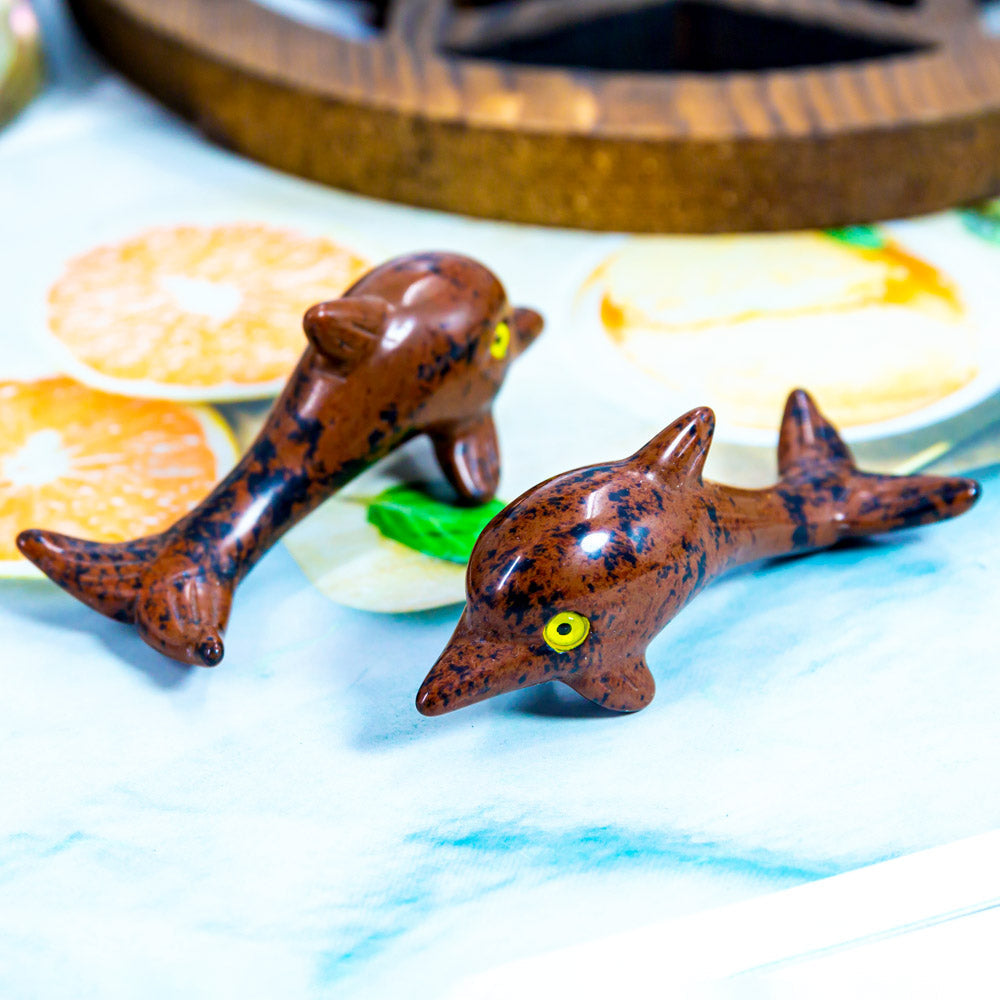 Crystal Dolphins With Eyes