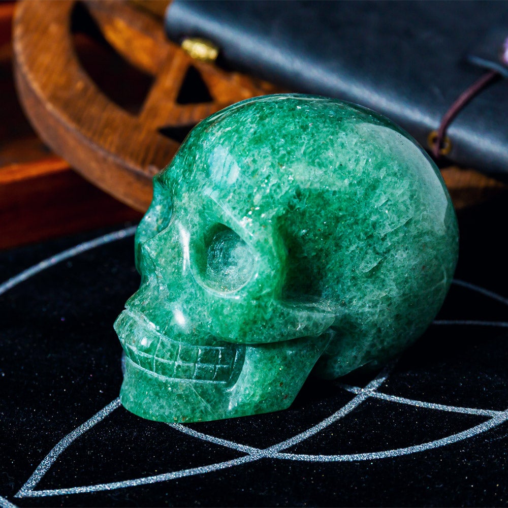 Green Strawberrry Quartz Skull