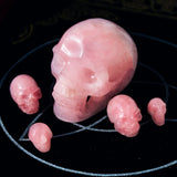 Hollow Carving Rose Quartz Skull 4"