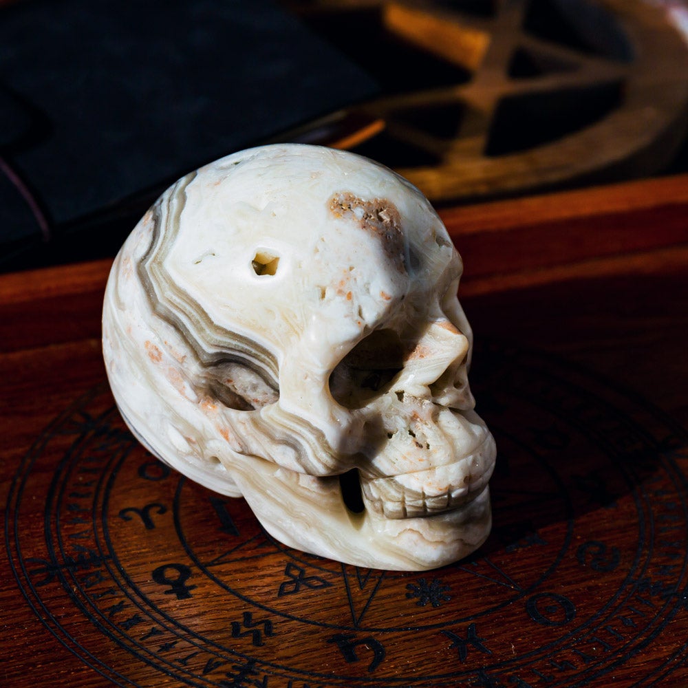Zebra Calcite Skull