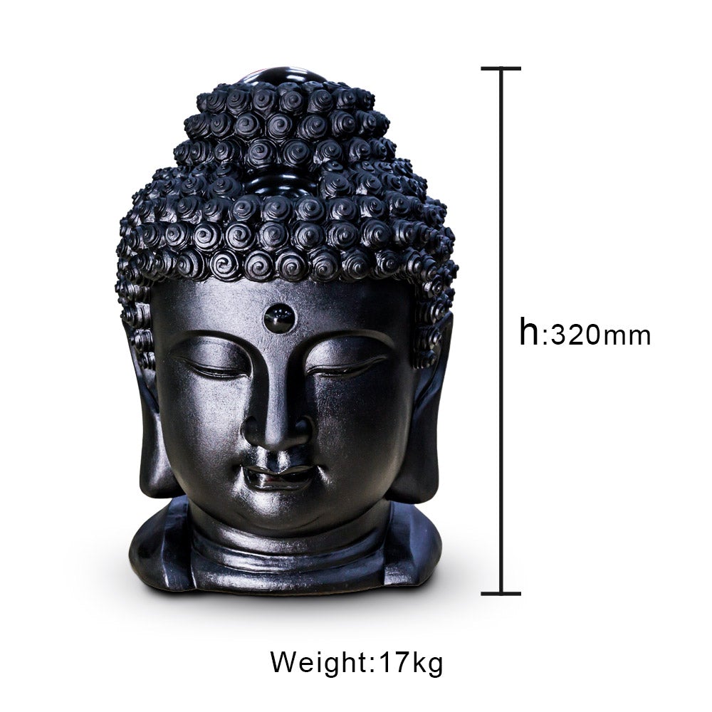 Black Obsidian Buddha head
