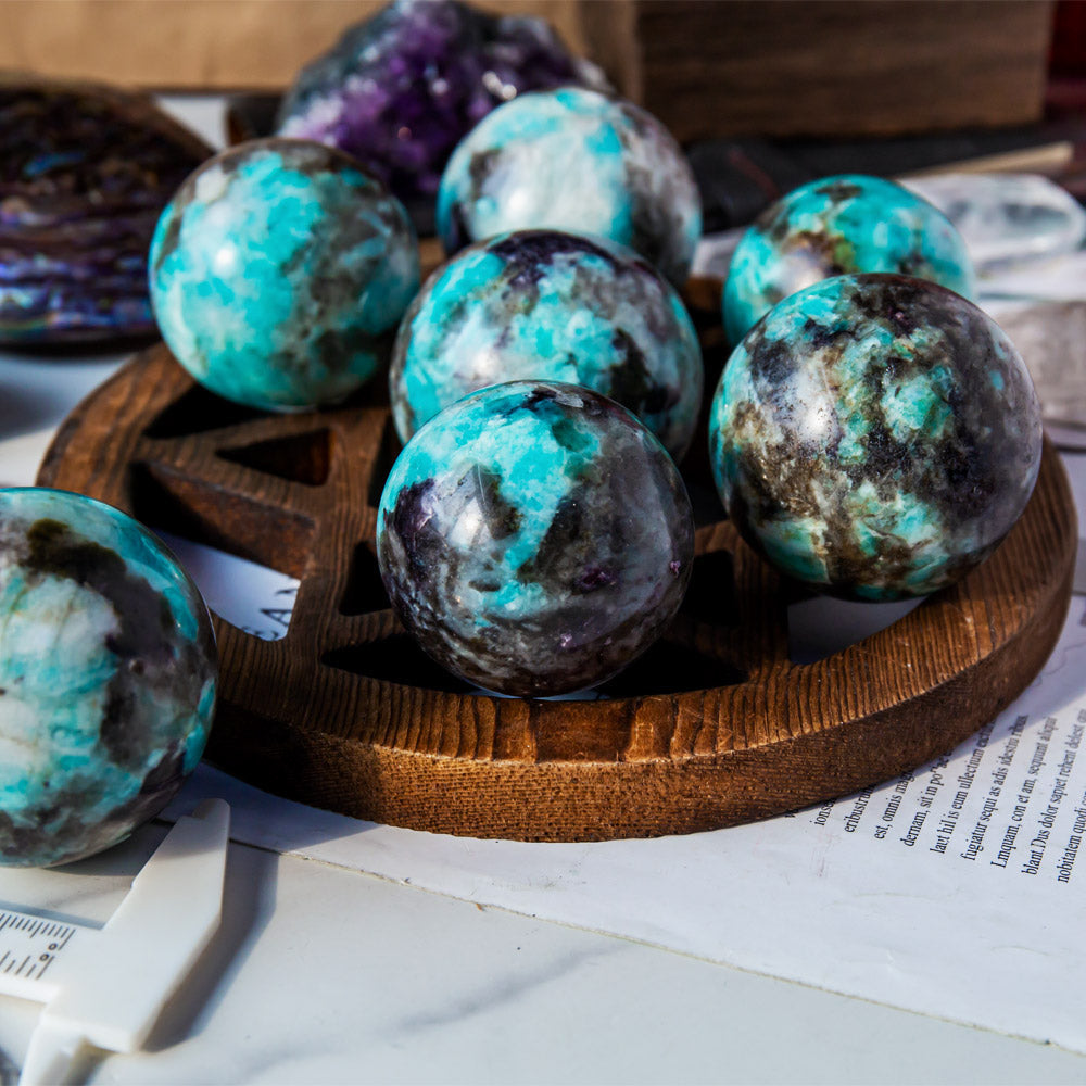 Amazonite With Smoky Quartz Sphere
