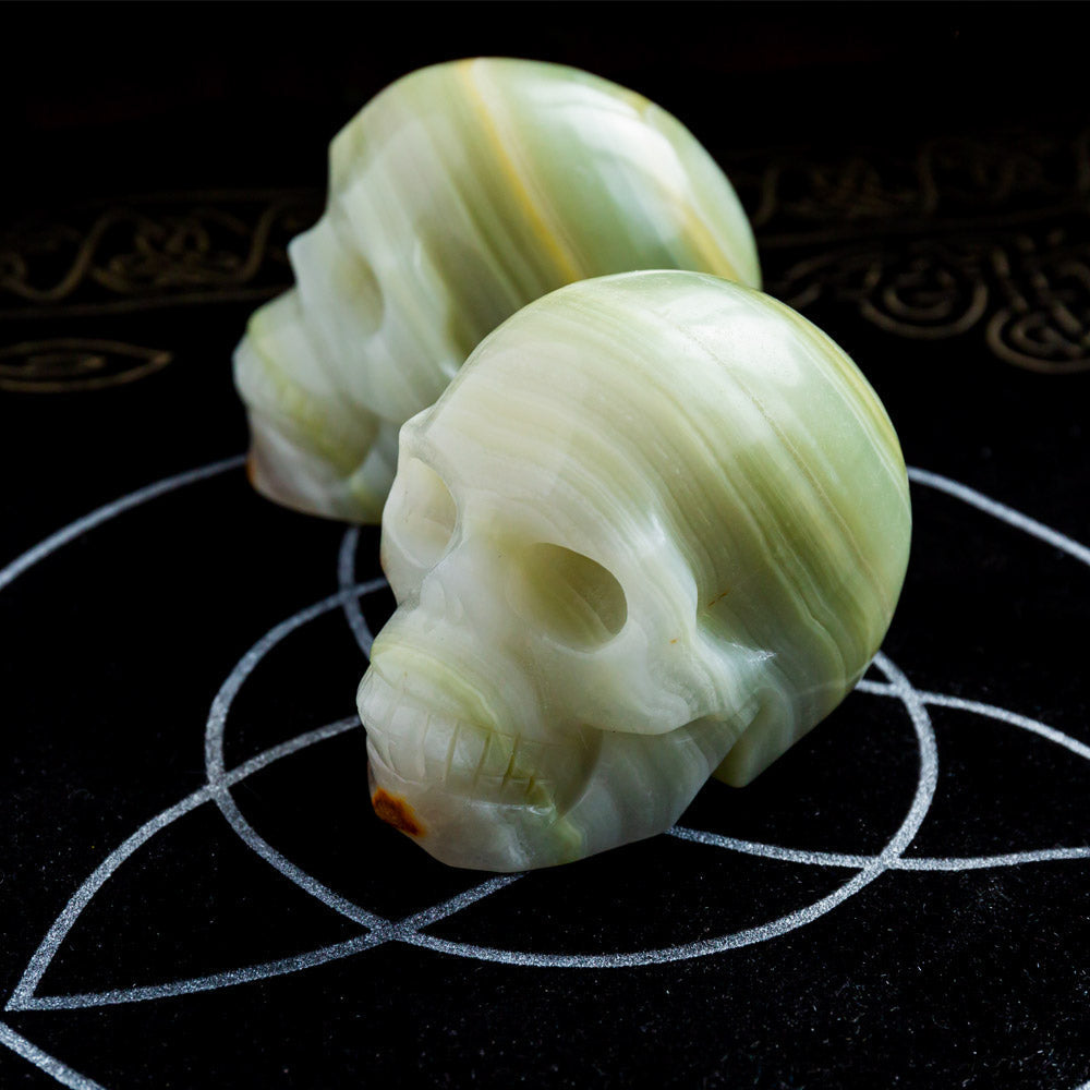 Pistachio Onyx Skull