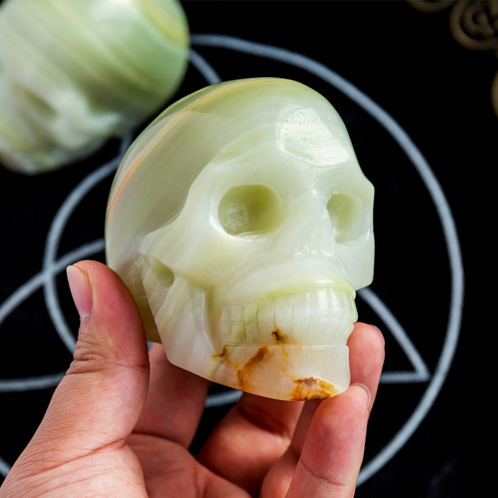 Pistachio Onyx Skull