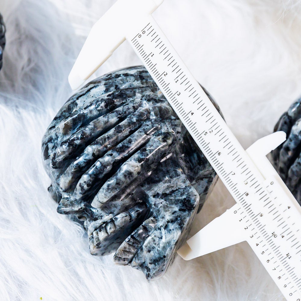 Larvikaite Skull Combination Combination (See no evil Speak no evil Hear no evil)