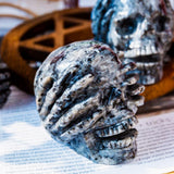 Larvikaite Skull Combination Combination (See no evil Speak no evil Hear no evil)