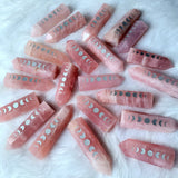 Rose quartz with moon phase point