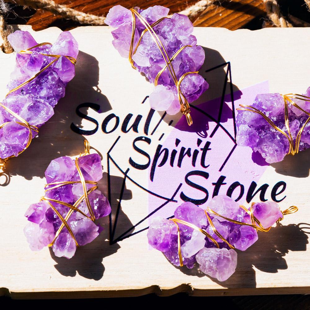 Amethyst cluster pendant