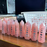 Rose quartz with moon phase point