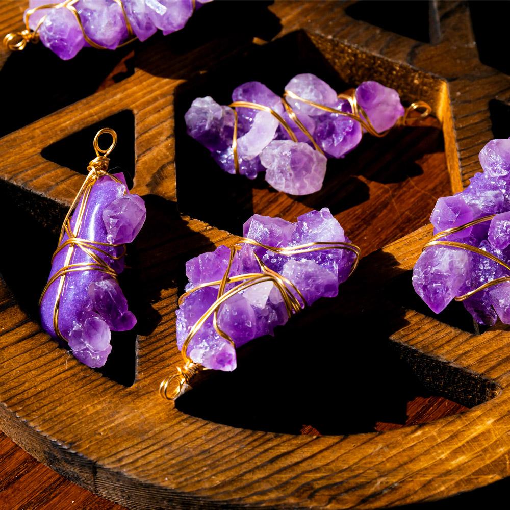 Amethyst cluster pendant
