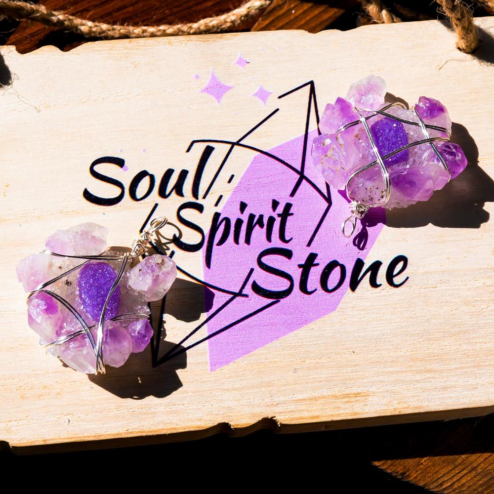 Amethyst cluster pendant