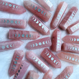 Rose quartz with moon phase point