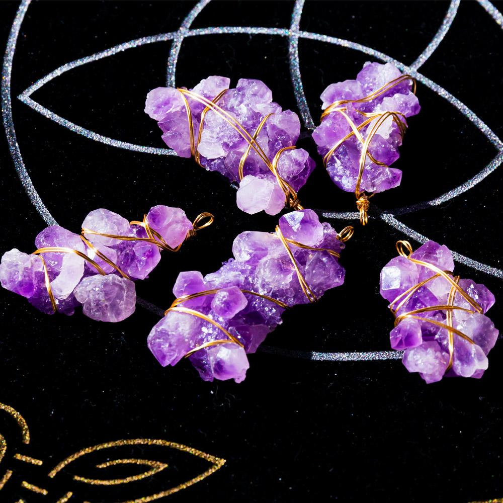 Amethyst cluster pendant