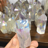 Aura clear quartz point