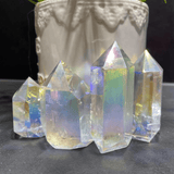 Aura clear quartz point