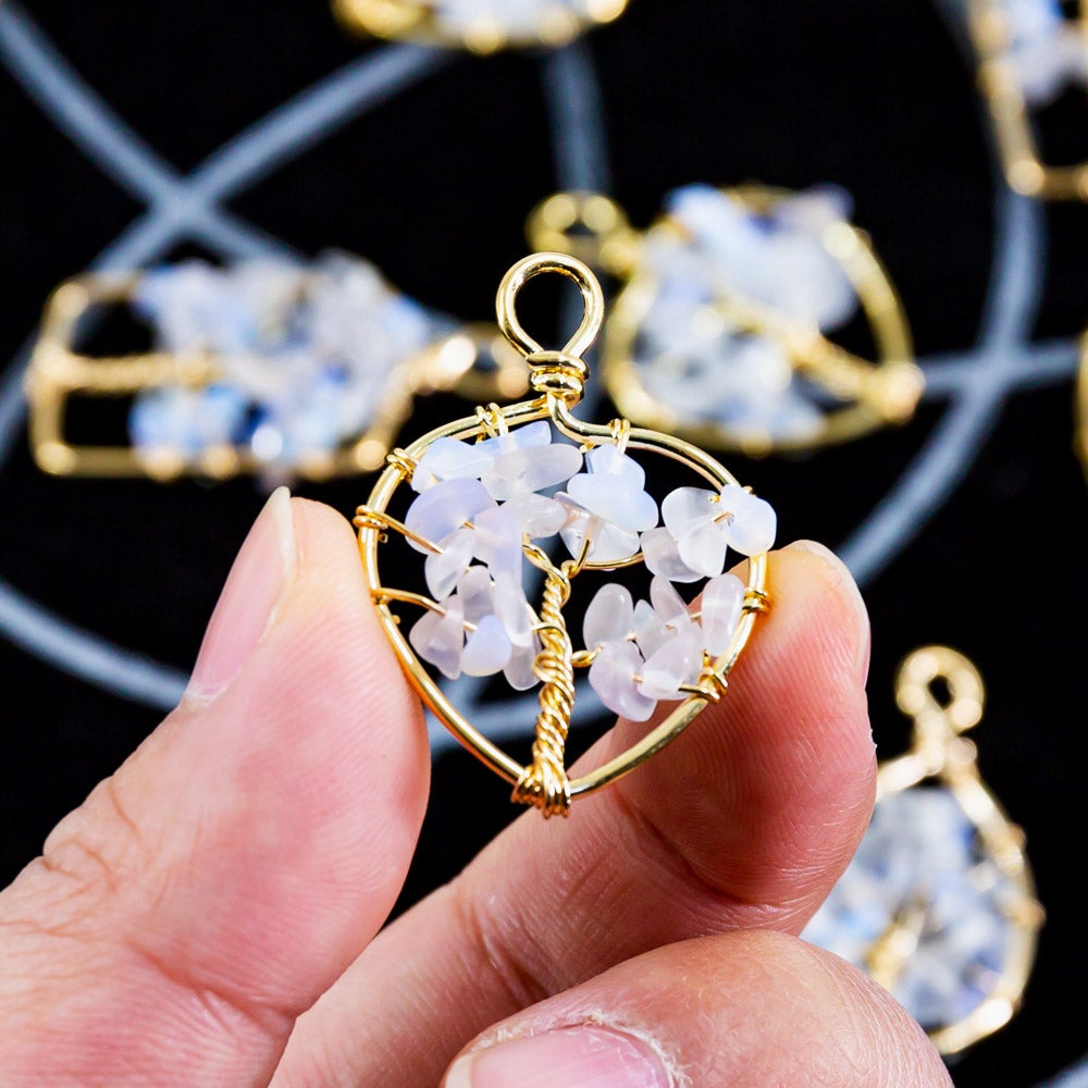 Clear quartz cluster pendant