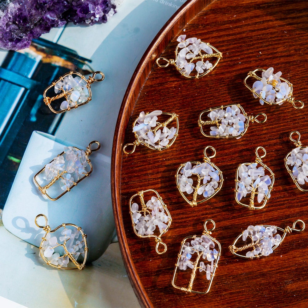 Clear quartz cluster pendant