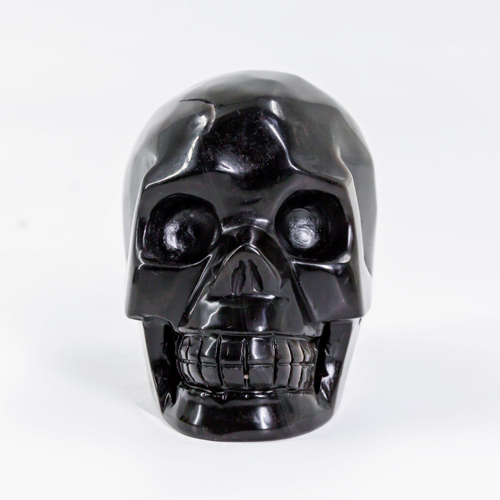 Sliver Sheen Obsidian Skull