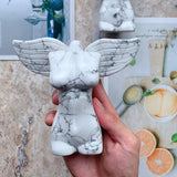 Howlite Angle With Wing